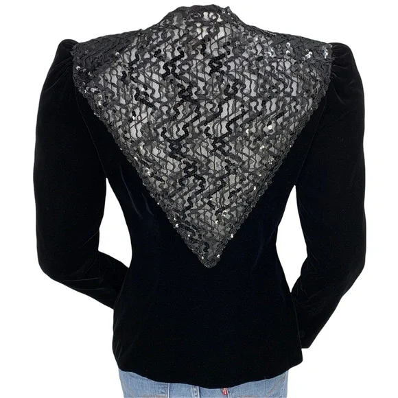 Vintage- Exquisite Rich Black Jacket- Made in the USA Union Made - Picture 2 of 14